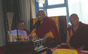 第七世佐钦法王的上师多杰仁增仁波且祝贺第三世多杰羌佛