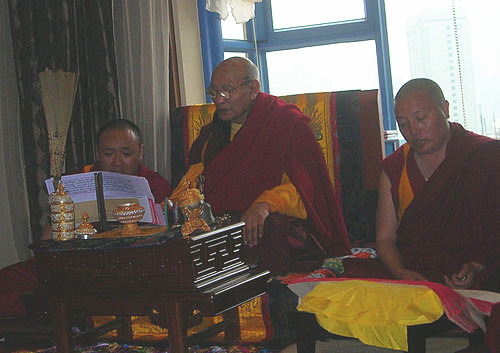 第七世佐钦法王的上师多杰仁增仁波且祝贺第三世多杰羌佛 第1张