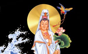 观世音菩萨手持莲花向我走来